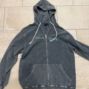 Seaside Gray Zip-Up Hoodie